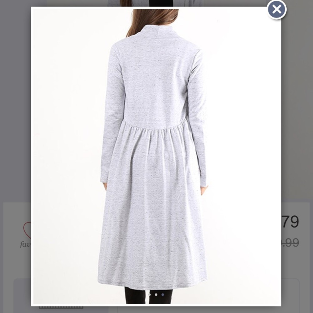 Long, gray cardigan - Picture 8 of 8